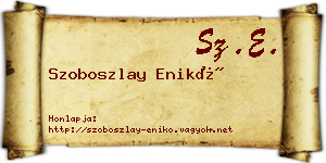 Szoboszlay Enikő névjegykártya