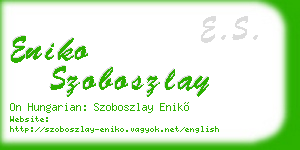 eniko szoboszlay business card