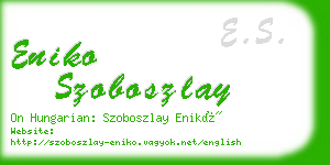 eniko szoboszlay business card